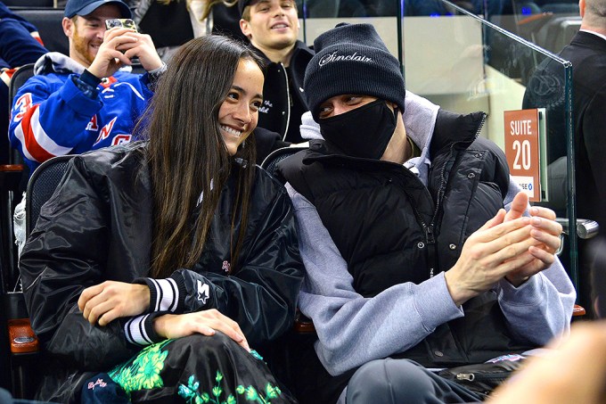 Chase and Pete enjoying a hockey game