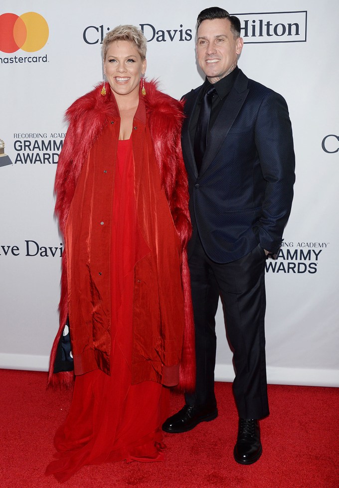 Pink & Carey Hart at the Clive Davis Grammy Party