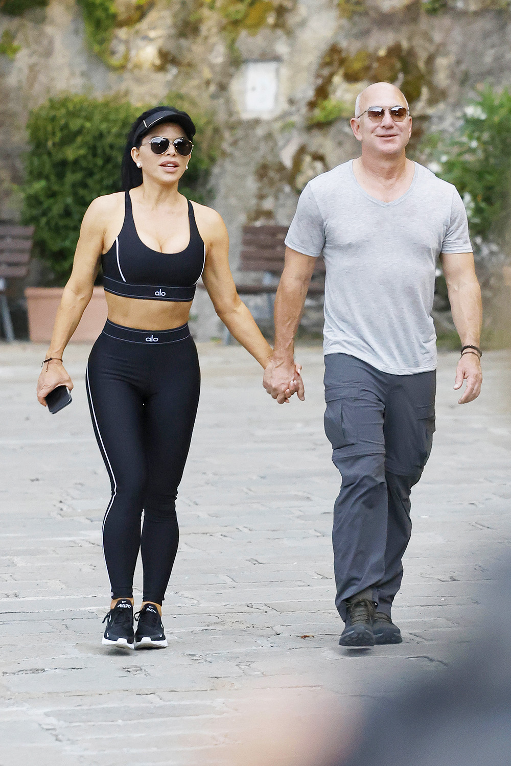 Jeff Bezos And Fiancee Lauren Sanchez Take An Evening Walk In Portofino, Italy