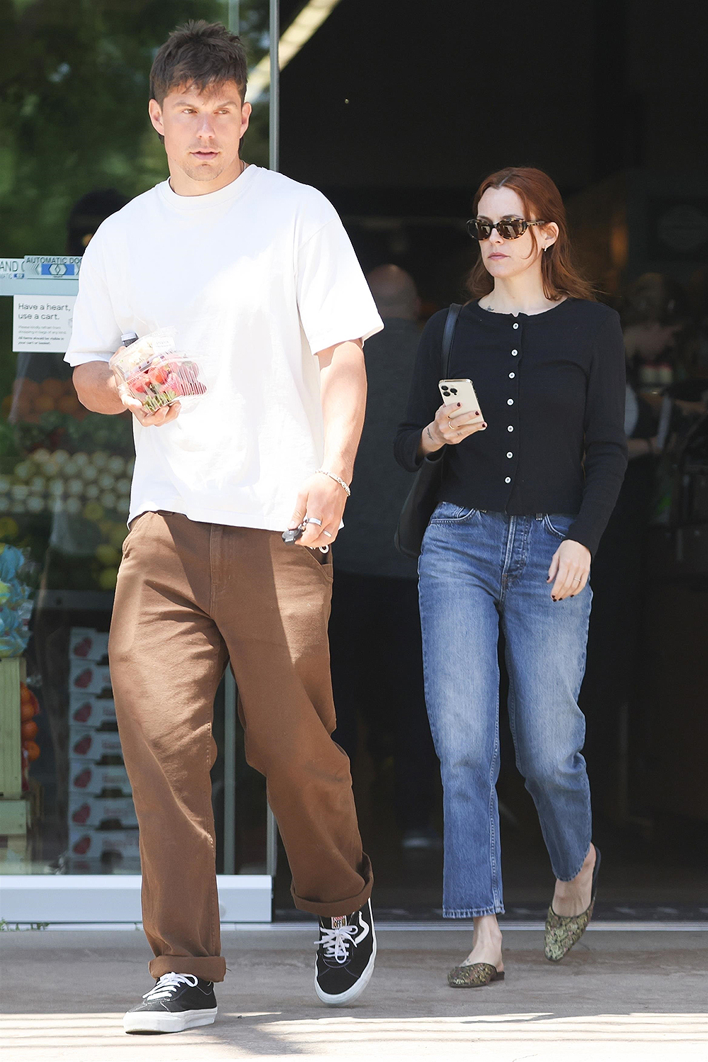 *EXCLUSIVE*  - Riley Keough and her husband were spotted on a lunch date together in Calabasas