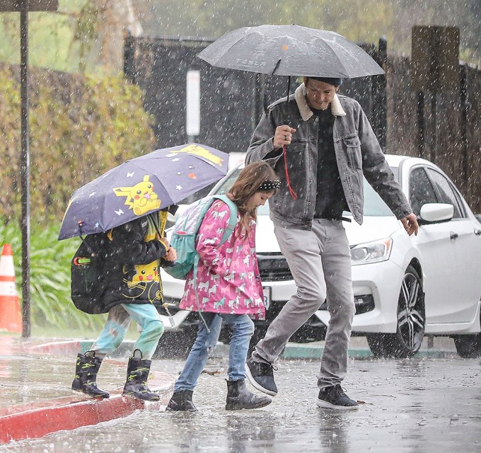 Ashton Kutcher Picks His Kids up From School