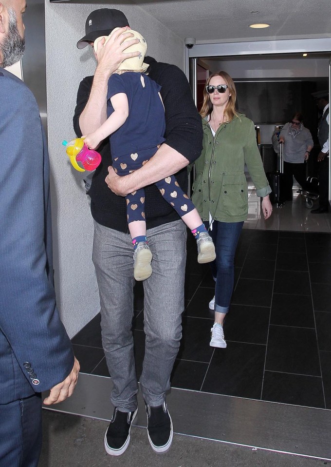 Emily Blunt & John Krasinski at LAX