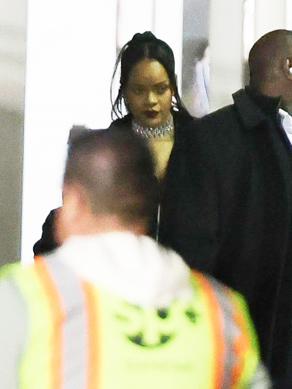 *EXCLUSIVE* Pregnant Rihanna leaves the Super Bowl after her amazing performance!