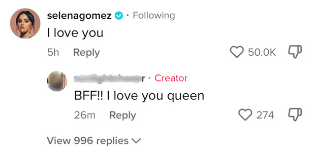 Selena Gomez TikTok