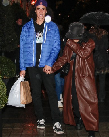 Vanessa Hudgens and Cole Tucker arriving at their hotel in Paris. 15 Nov 2022 Pictured: Vanessa Hudgens Cole Tucker. Photo credit: Spread Pictures / MEGA TheMegaAgency.com +1 888 505 6342 (Mega Agency TagID: MEGA918231_001.jpg) [Photo via Mega Agency]