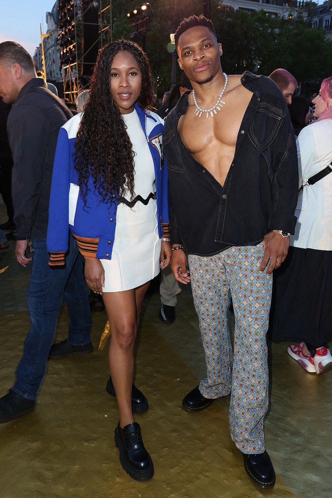 Russell Westbrook & Nina Earl at the Louis Vuitton show