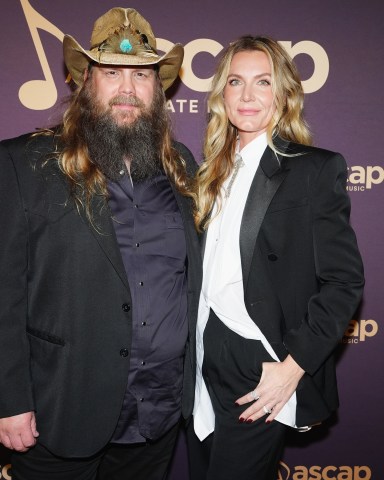 NASHVILLE, TENNESSEE - NOVEMBER 18: (L-R) Chris Stapleton and Morgane Stapleton attend the 60th ASCAP Country Music Awards Celebration at The Twelve Thirty Club on November 18, 2024 in Nashville, Tennessee.  (Photo by Erika Goldring/Getty Images)