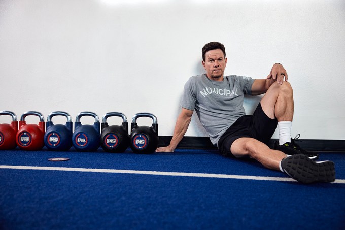 Mark Wahlberg Reviewing Workouts at F45 for Wahlberg Week