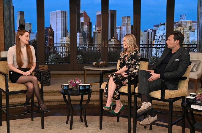 Kelly Ripa & Ryan Seacrest with Riley Keough