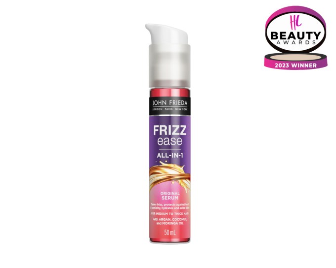 BEST HAIR SERUM – John Frieda Frizz Ease Original Serum, $12, walmart.com