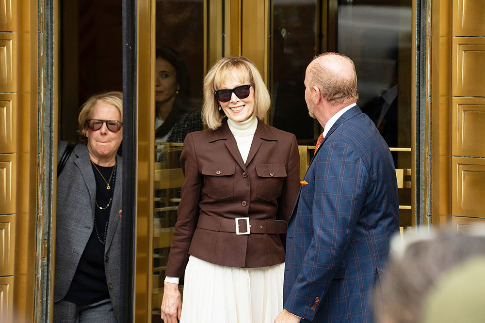 Editorial Use Only
Mandatory Credit: Photo by Derek French/Shutterstock (13906187g)
E. Jean Carroll leaving the Manhattan Courthouse after a jury found Trump liable for sexual Assault and defamation.
Trump found Liable of Sexual Assault in Carroll v Trump case., Manhattan Courthouse, New York, NY, USA - 09 May 2023