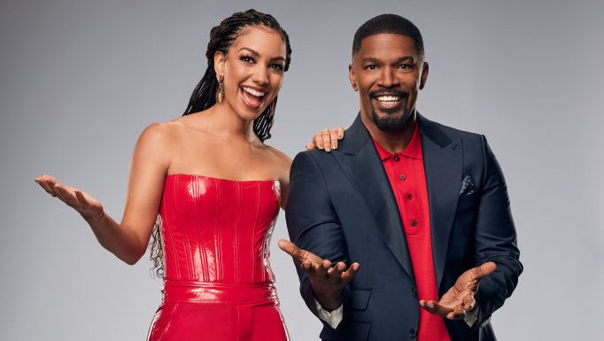 BEAT SHAZAM: L-R: DJ Corinne Foxx and Host Jamie Foxx return for Season 7 of BEAT SHAZAM, premiering Tuesday, May 28 on FOX. (Photo by FOX via Getty Images)