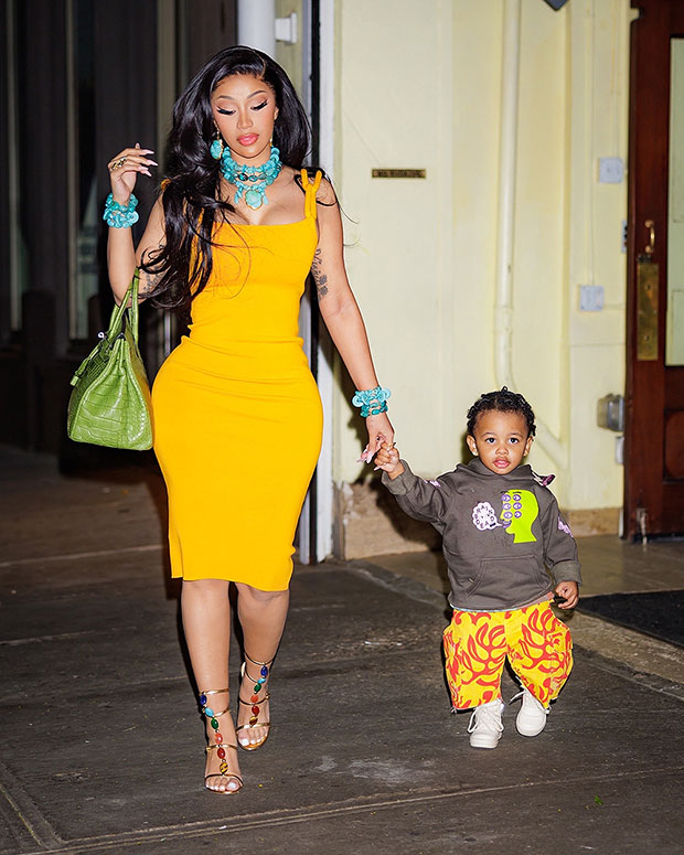 cardi b yellow dress