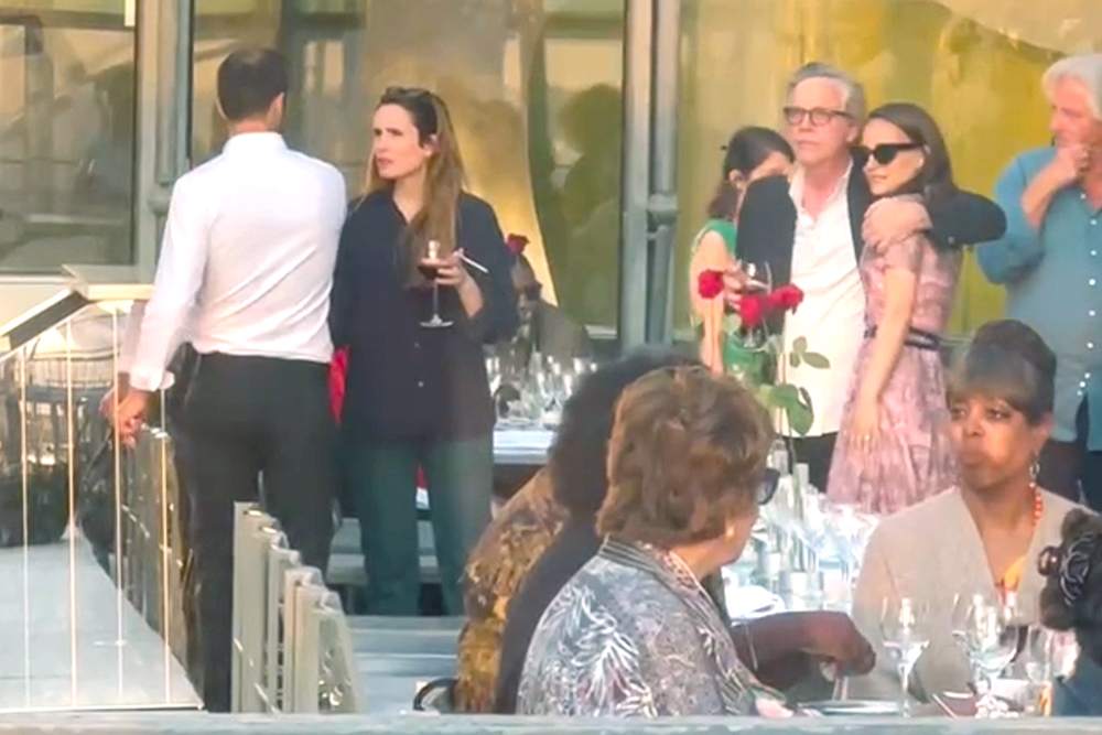 Paris, FRANCE  - **FILE PHOTOS** Black Swan actress Natalie Portman is all smiles with Director Todd Haynes and enjoying fine wine with lots of talks at the restaurant Georges in Paris. natalie's husband, Benjamin Millepied can be seen a few feet away engaged in conversation with an unidentified woman.  **SHOT ON 05/29/2023**

Pictured: Benjamin Millepied, Natalie Portman

BACKGRID USA 2 JUNE 2023 

USA: +1 310 798 9111 / usasales@backgrid.com

UK: +44 208 344 2007 / uksales@backgrid.com

*UK Clients - Pictures Containing Children
Please Pixelate Face Prior To Publication*