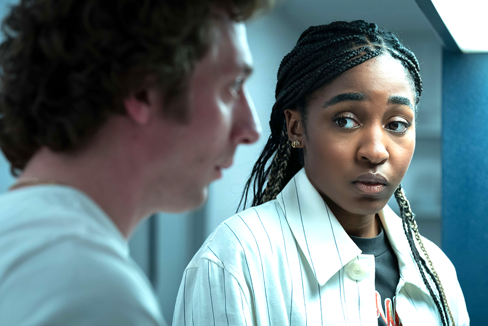 THE BEAR — “Bolognese” — Season 2, Episode 8 (Airs Thursday, June 22nd) Pictured: (l-r) Jeremy Allen White as Carmen “Carmy” Berzatto, Ayo Edebiri as Sydney Adamu. CR: Chuck Hodes/FX.