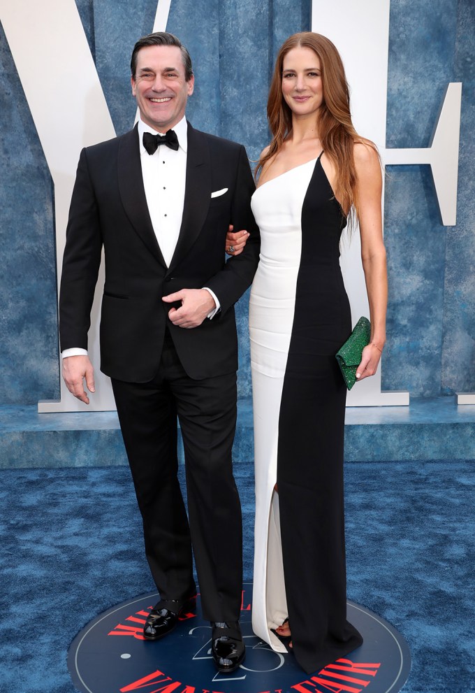 Jon Hamm & Anna Osceola at a Vanity Fair party