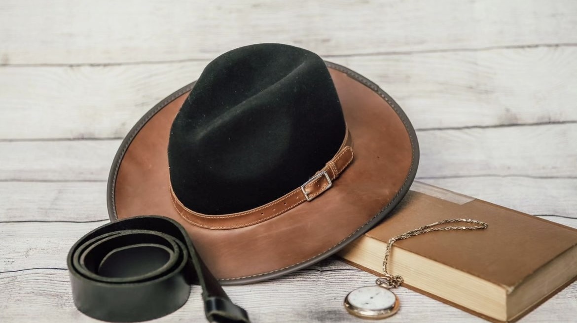 A leather hat