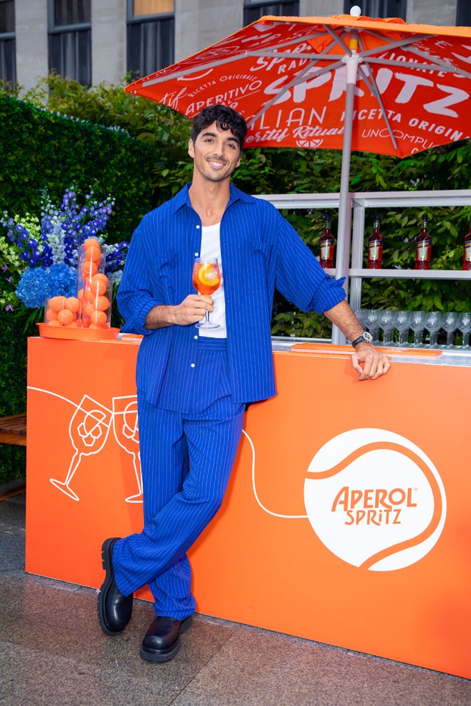 Taylor Zakhar Perez at Racquet House Rockefeller Center with Aperol