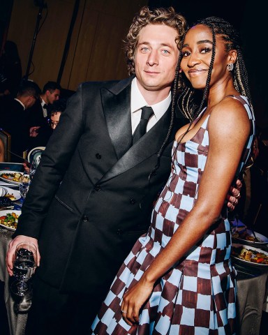 Exclusive All Round - no minimums
Mandatory Credit: Photo by Nina Westervelt/Shutterstock for SAG Awards (13780562kc)
Jeremy Allen White and Ayo Edebiri
29th Annual Screen Actors Guild Awards, Roaming Show, Los Angeles, California, USA - 26 Feb 2023