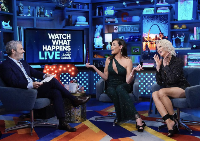 RHONY Alumni Dorinda Medley Wears a Nadine Merabi Set on WWHL