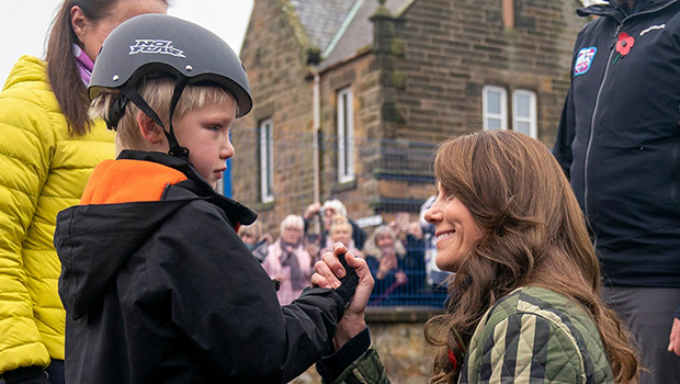 Kate Middleton Consoles Child Who Fell off Their Bike: Photos