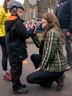 Kate Middleton Consoles Child Who Fell off Their Bike: Photos