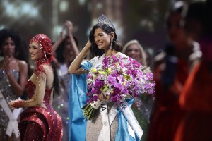 Miss Nicaragua Sheynnis Palacios reacts after being crowned as Miss Universe during the coronary ceremony in San Salvador, El Salvador, 18 November 2023. Palacios became the first Central American to win the contest, succeeding R'Bonney Gabriel from the US. Miss Universe 2023, San Salvador, El Salvador - 19 Nov 2023