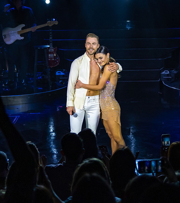 Derek Hough and Hayley Erbert performing on stage