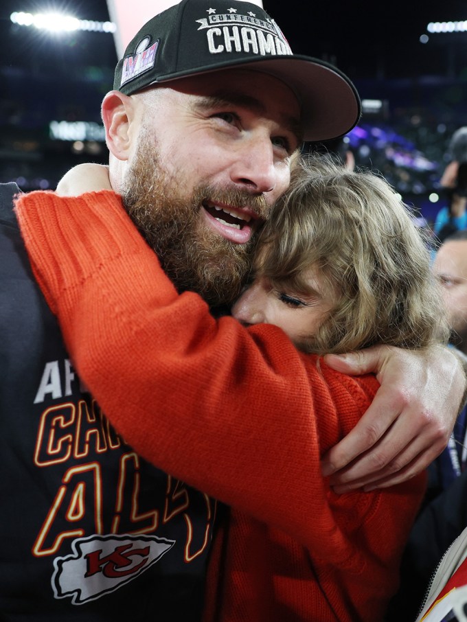 Taylor Swift Hugs Travis Kelce