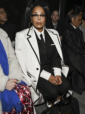 Janet Jackson at Thom Browne RTW Fall 2024 as part of New York Ready to Wear Fashion Week held at The Shed on February 14, 2024 in New York, New York. (Photo by Gilbert Flores/WWD via Getty Images)