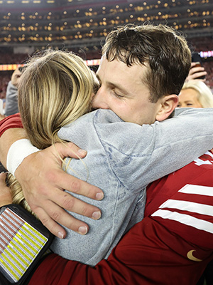 Brock Purdy hugging Jenna Brandt