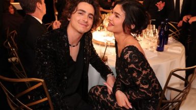 Timothée Chalamet and Kylie Jenner at the 81st Golden Globe Awards