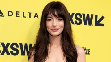 Anne Hathaway at the world premiere of "The Idea of You" at the 2024 SXSW Conference and Festival