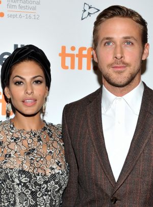 Eva Mendes and Ryan Gosling at "The Place Beyond The Pines" premiere