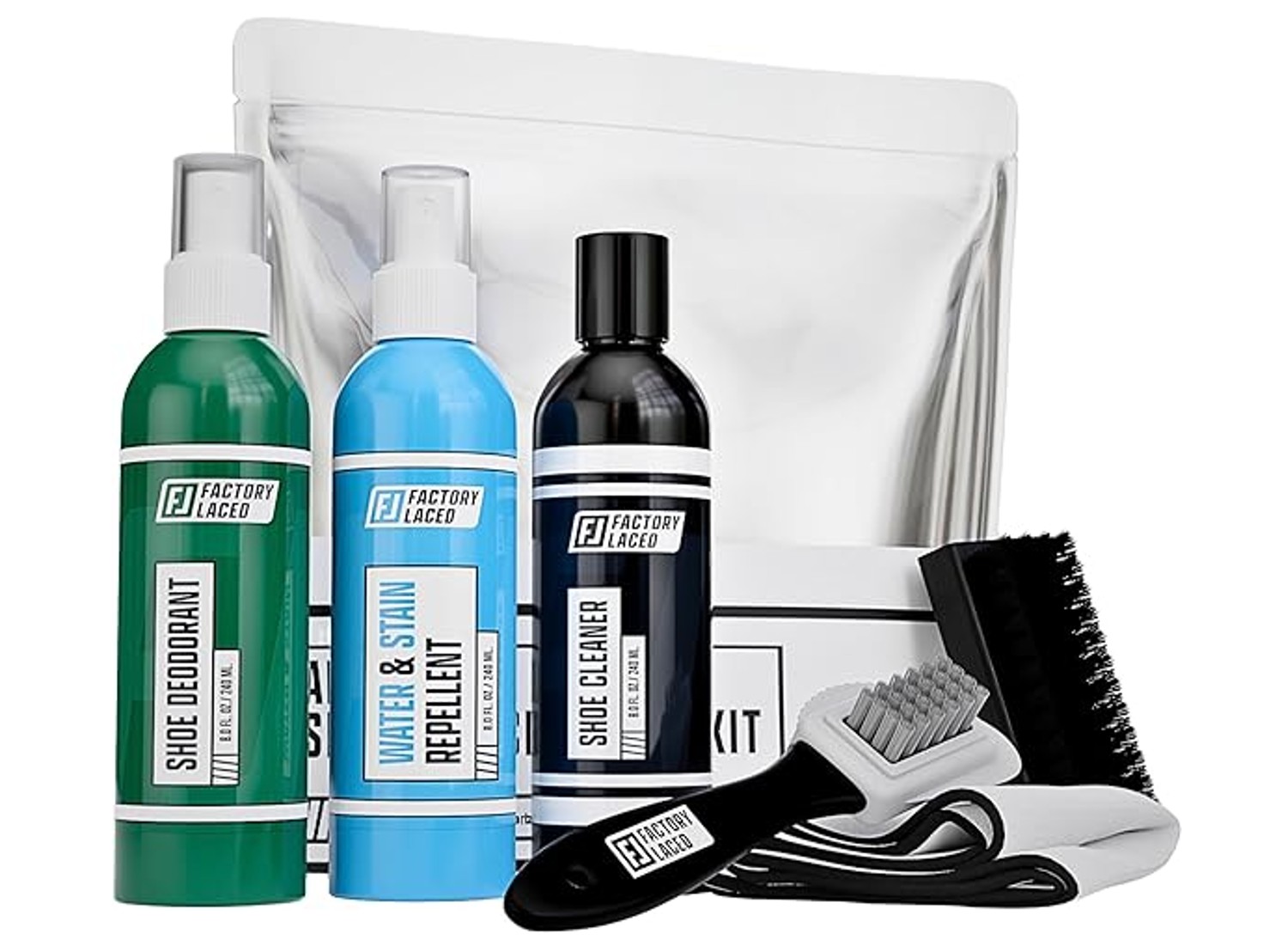 factory laced shoe cleaning kits