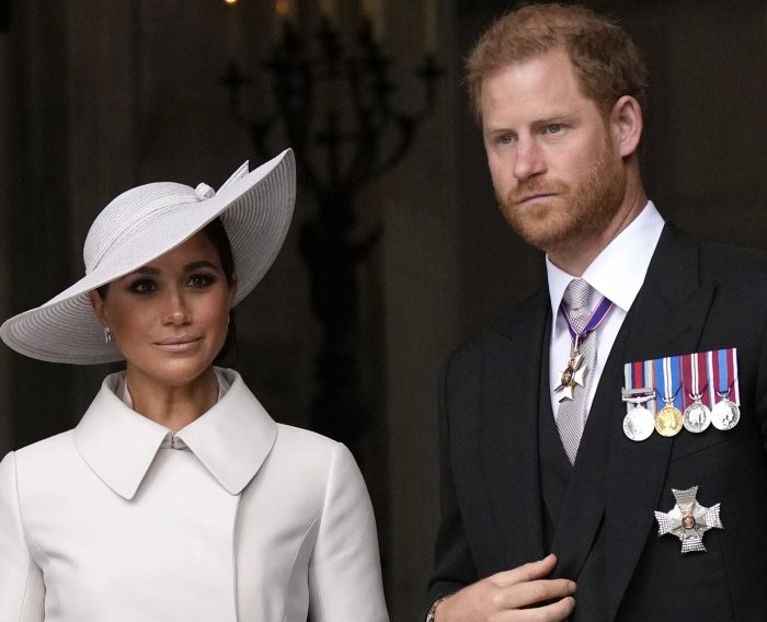 Prince Harry and Meghan Markle, Duke and Duchess of Sussex leave after a service of thanksgiving