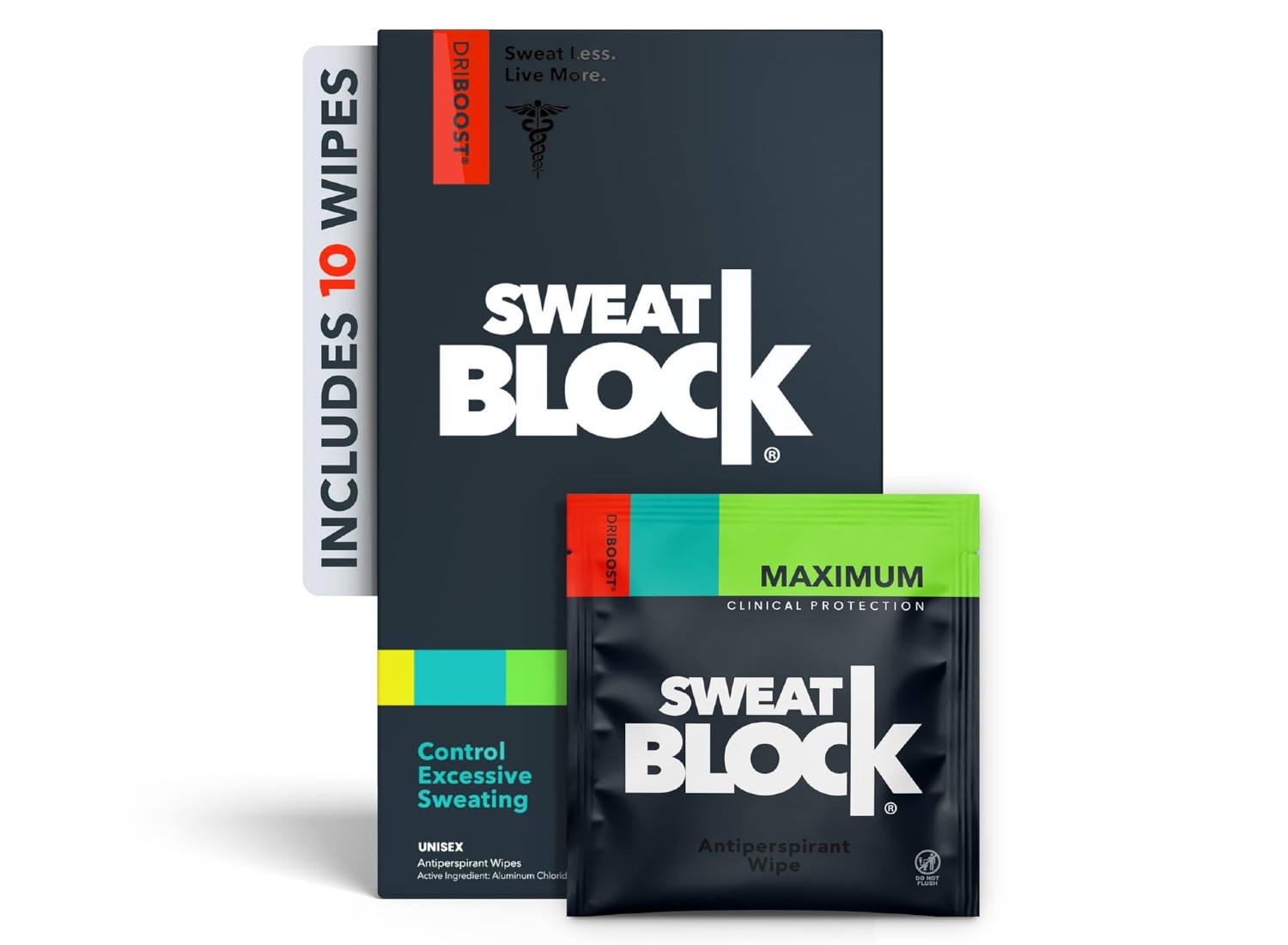 sweatBlock antiperspirant wipes