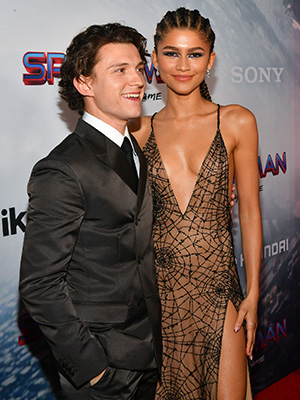 Tom Holland and Zendaya at the Spider-Man premiere