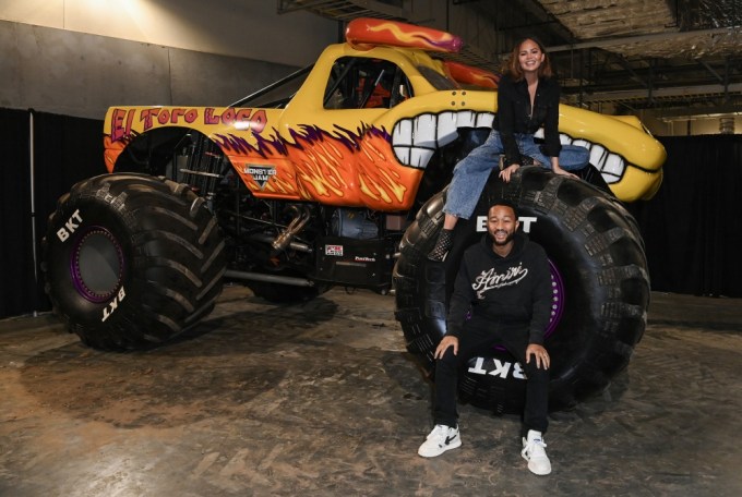 Chrissy Teigen & John Legend at Monster Jam