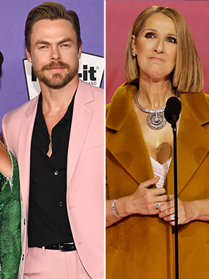Derek Hough and Hayley Erbert at event, Celine Dion at event.
