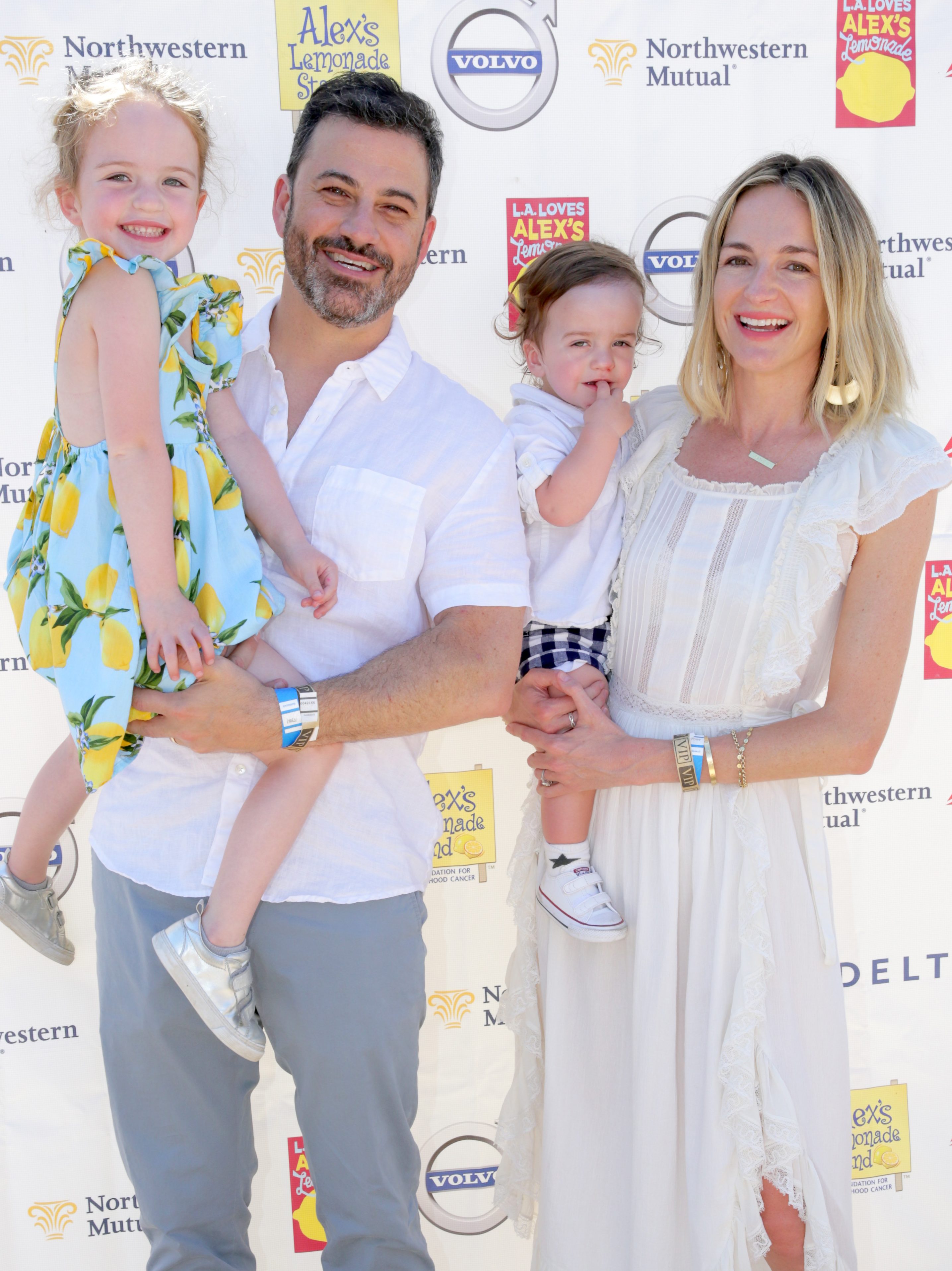 LOS ANGELES, CA - SEPTEMBER 08:  (L-R) Jane Kimmel, TV host Jimmy Kimmel, Billy Kimmel and Molly McNearney attend 2018 LA Loves Alex's Lemonade at UCLA Royce Quad on September 8, 2018 in Los Angeles, California.  (Photo by Rebecca Sapp/Getty Images for L.A. Loves Alex's Lemonade)