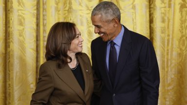 WASHINGTON, DC - APRIL 5: (L-R) Vice President Kamala Harris and Former President Barack Obama attend an event to mark the 2010 passage of the Affordable Care Act in the East Room of the White House on April 5, 2022 in Washington, DC. With then-Vice President Joe Biden by his side, Obama signed 'Obamacare' into law on March 23, 2010. (Photo by Chip Somodevilla/Getty Images)