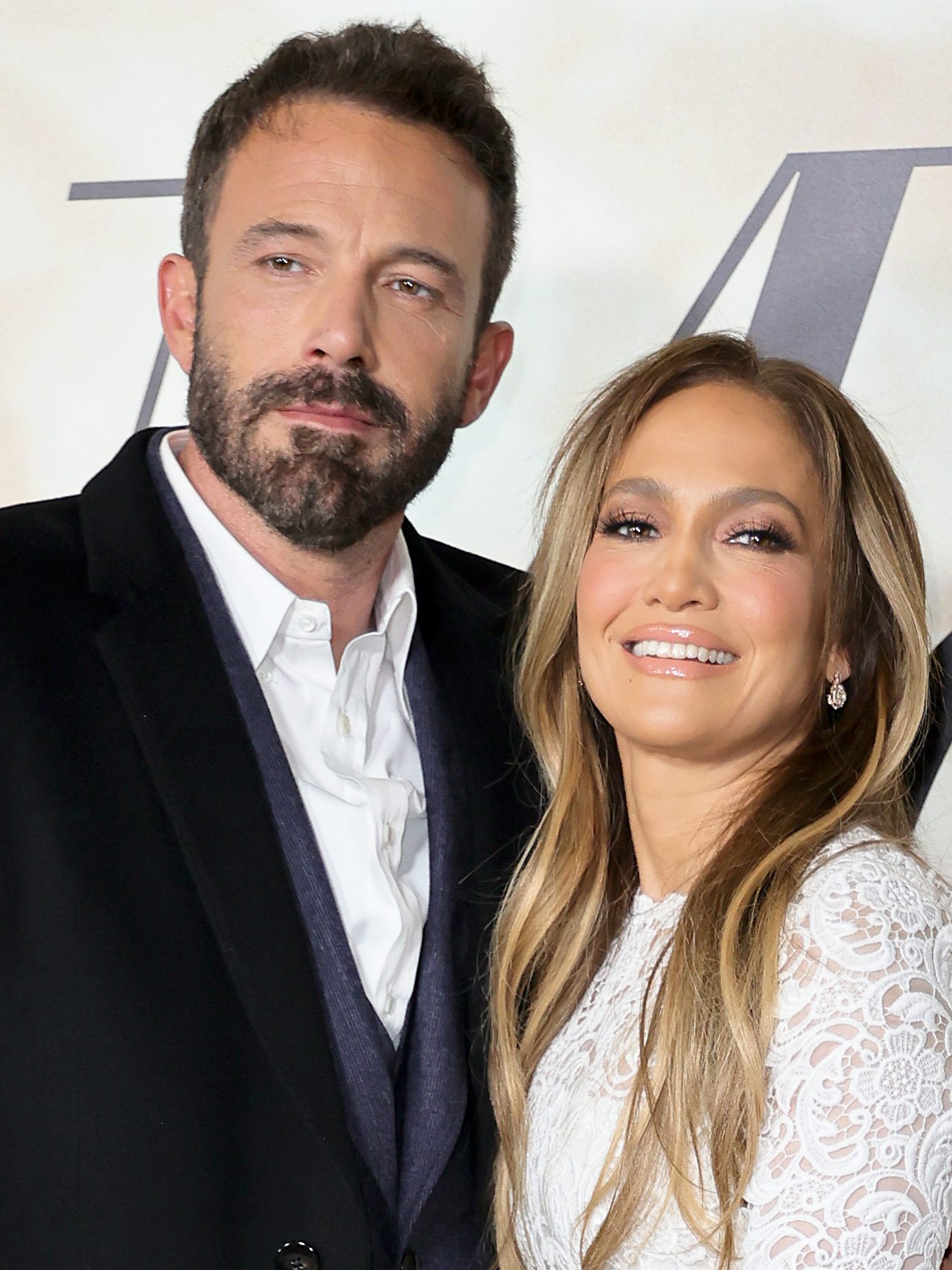 LOS ANGELES, CALIFORNIA - FEBRUARY 08: (L-R) Ben Affleck and Jennifer Lopez attend the Los Angeles Special Screening of "Marry Me" on February 08, 2022 in Los Angeles, California. (Photo by Momodu Mansaray/Getty Images)