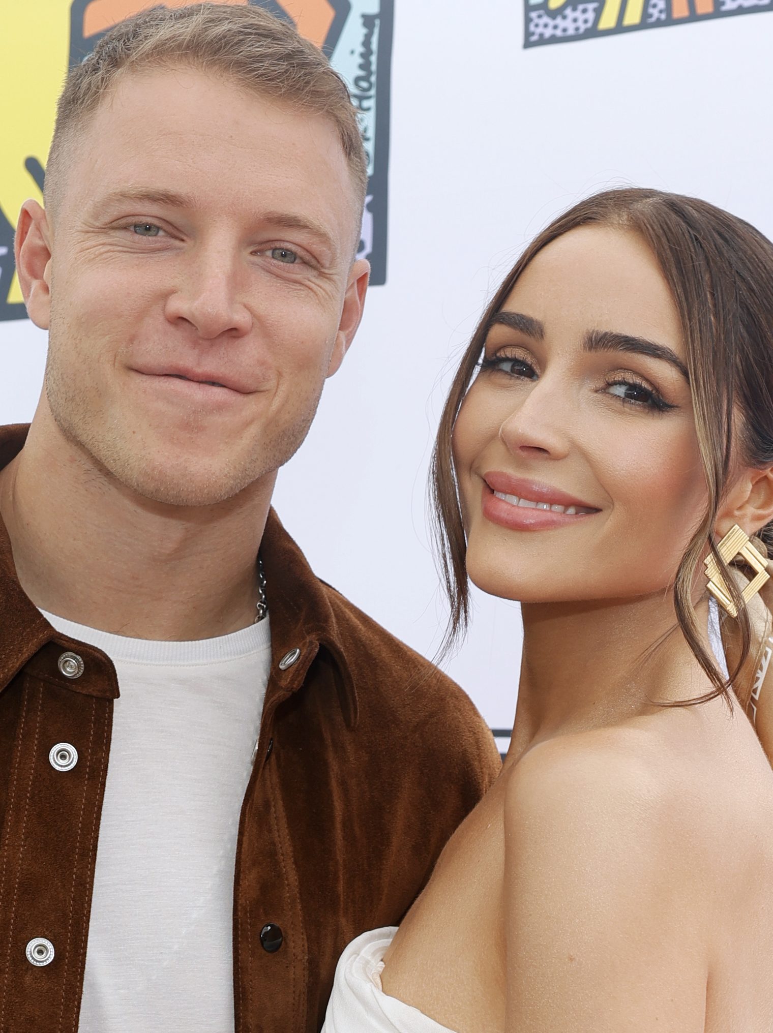 LOS ANGELES, CALIFORNIA - MAY 13: (L-R) Christian McCaffrey and Olivia Culpo attend the 6th Annual Best Buddies' Celebration of Mothers on May 13, 2023 in Los Angeles, California. (Photo by Stefanie Keenan/Getty Images for Best Buddies International  )