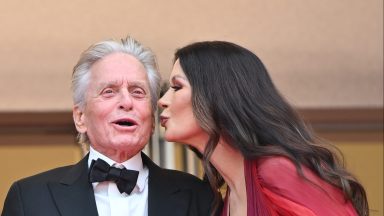 CANNES, FRANCE - MAY 16: Michael Douglas and Catherine Zeta-Jones attend the "Jeanne du Barry" Screening & opening ceremony red carpet at the 76th annual Cannes film festival at Palais des Festivals on May 16, 2023 in Cannes, France. (Photo by Stephane Cardinale - Corbis/Corbis via Getty Images)