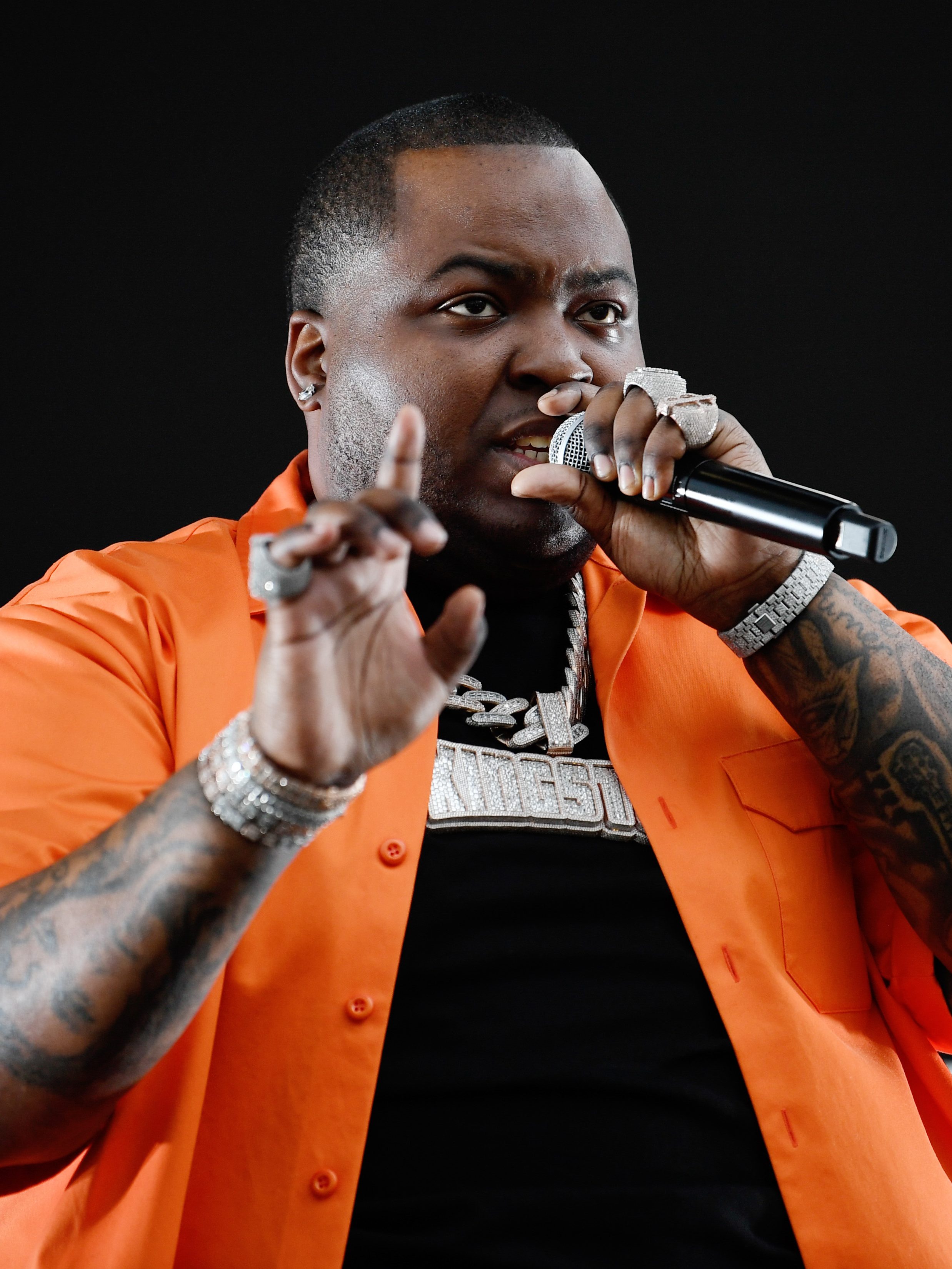 MIAMI, FLORIDA - JUNE 03: Sean Kingston performs onstage as TLC & Shaggy's Hot Summer Nights Tour takes over Miami's FPL Solar Amphitheater at Bayfront Park on June 03, 2023 in Miami, Florida. (Photo by Jason Koerner/Getty Images for Live Nation)