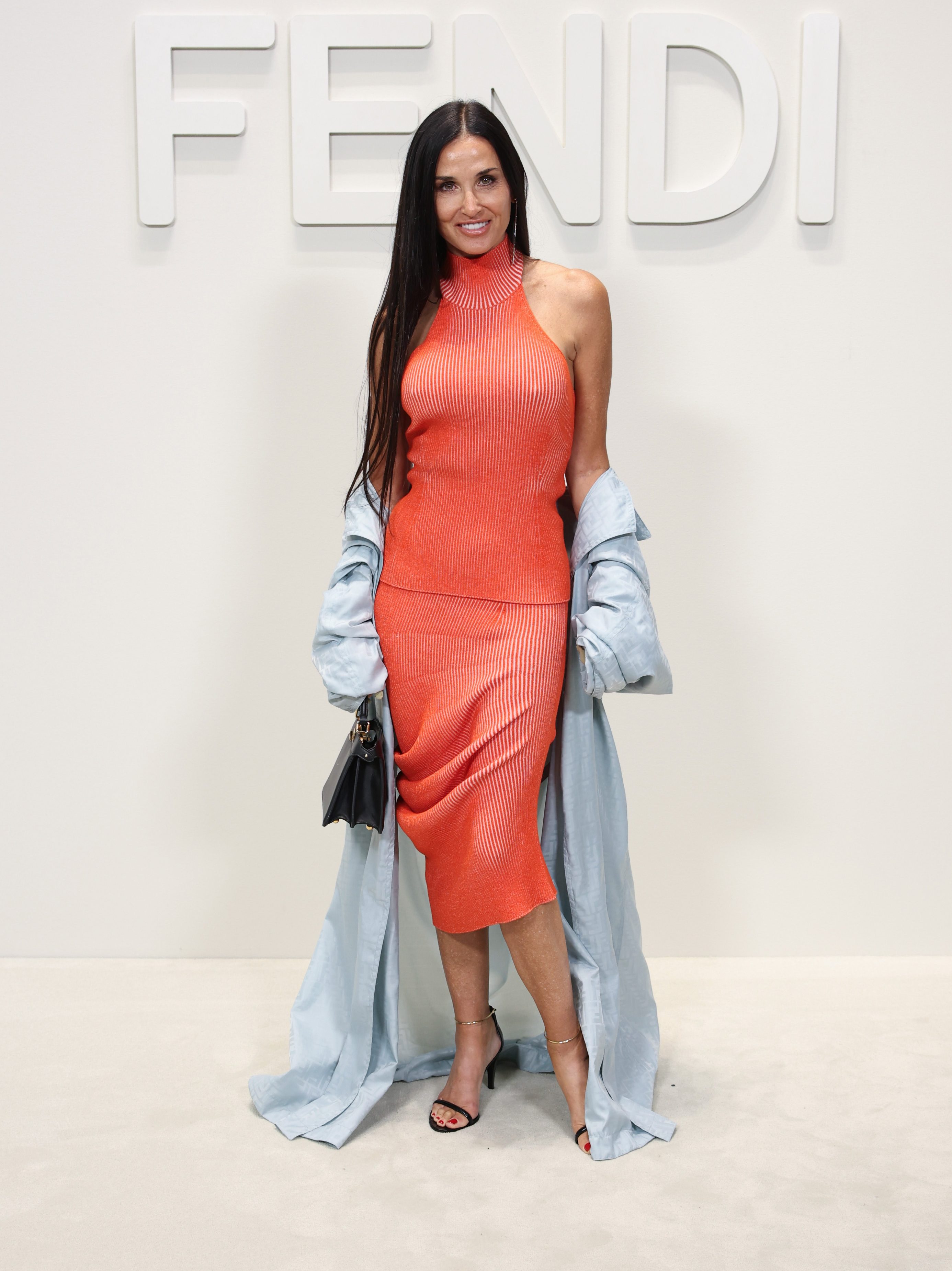 MILAN, ITALY - SEPTEMBER 20: Demi Moore attends the Fendi Spring Summer 2024 fashion show on September 20, 2023 in Milan, Italy. (Photo by Daniele Venturelli/Getty Images for Fendi)