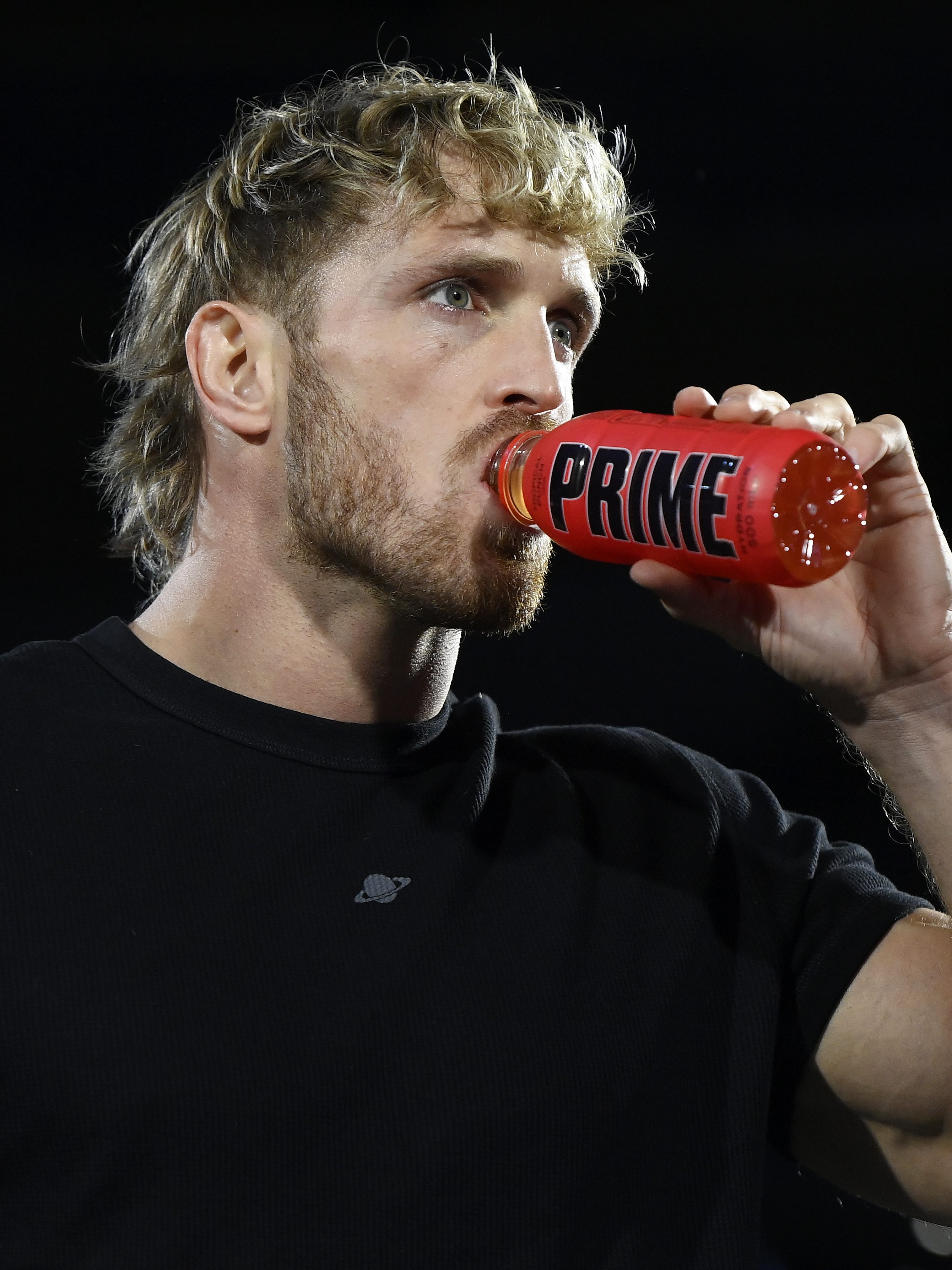 MANCHESTER, ENGLAND - OCTOBER 11: Logan Paul warms up during the Prime Card Public Workout for KSI v Tommy Fury on October 11, 2023 in Manchester, England. (Photo by Ben Roberts Photo/Getty Images)