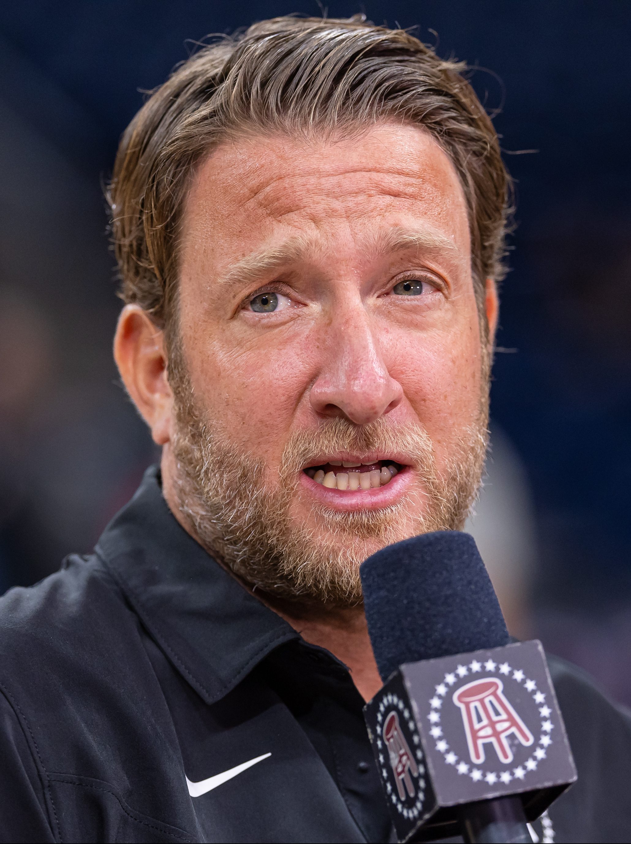 CHICAGO, ILLINOIS - NOVEMBER 8: Barstool founder and CEO Dave Portnoy is seen before the Florida Atlantic Owls and Loyola (Il) Ramblers game in the Barstool Invitational at Wintrust Arena on November 8, 2023 in Chicago, Illinois. (Photo by Michael Hickey/Getty Images)