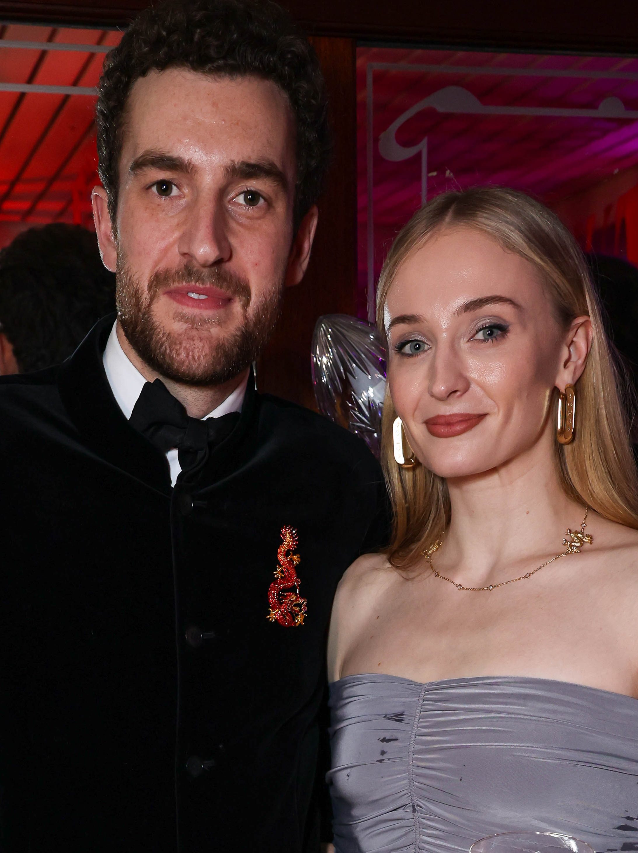 LONDON, ENGLAND - FEBRUARY 10: Peregrine Pearson and Sophie Turner attend Stanley Zhu's Year of Dragon Celebration at Dixie Queen on February 10, 2024 in London, England. (Photo by Dave Benett/Getty Images for Stanley Zhu)